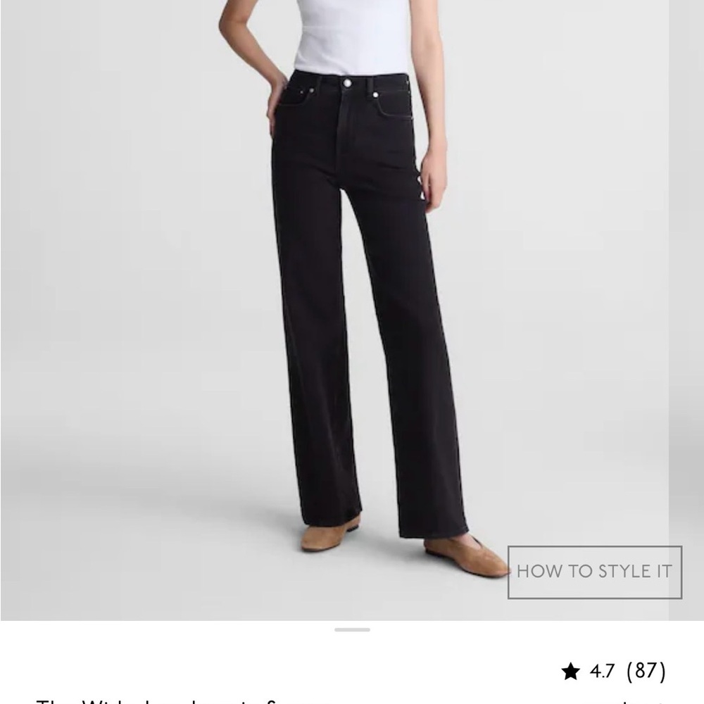 Madewell Hi-Rise Black Wide Leg Denim